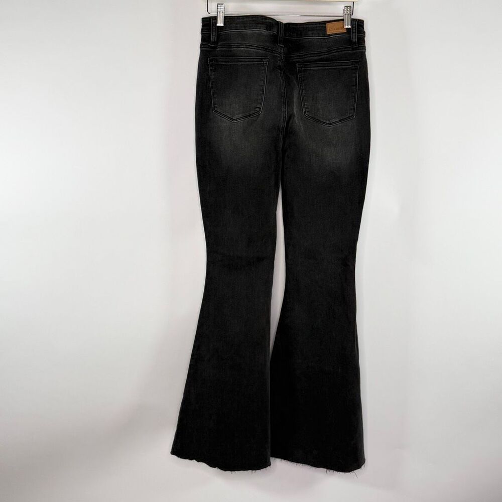 Judy Blue High Rise Super Flare Burnout Black Jeans with Stretch - US Juniors Si - Picture 2 of 8